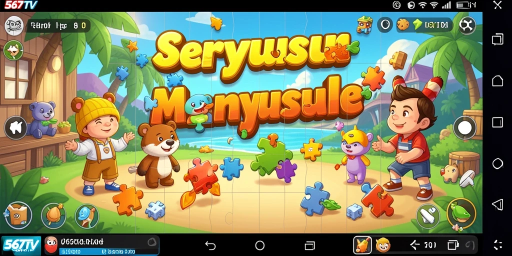 Tampilan gameplay menarik dari 567TV dengan potongan puzzle.