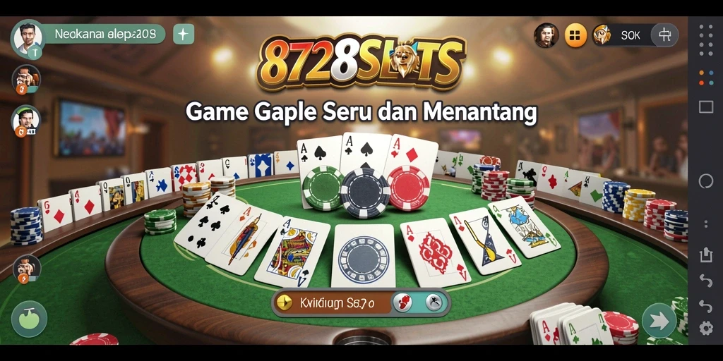 Gameplay seru Gaple di 8728SLOTS yang menarik dan interaktif.