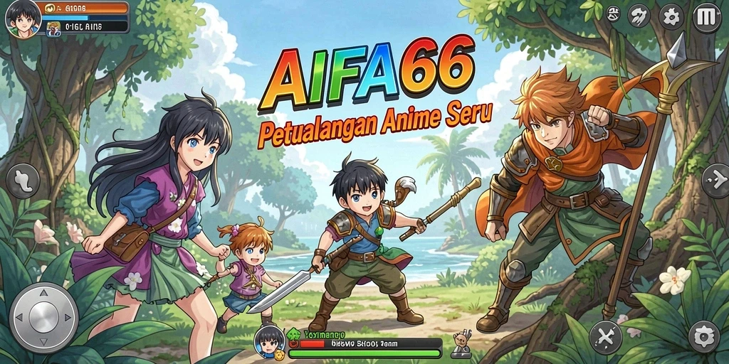 Tampilan gameplay AIFA66 dengan aksi seru karakter Anime.