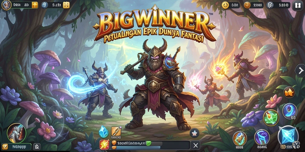 Screenshot gameplay BIGWINNER menampilkan aksi seru dalam pertarungan RPG.