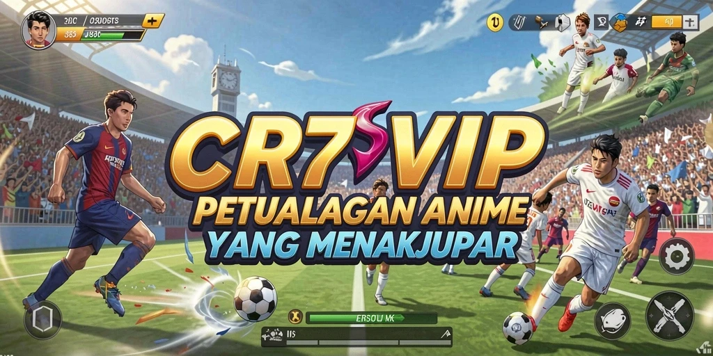 Screenshot utama CR7VIP menampilkan aksi gameplay yang seru dan karakter Anime yang menarik.