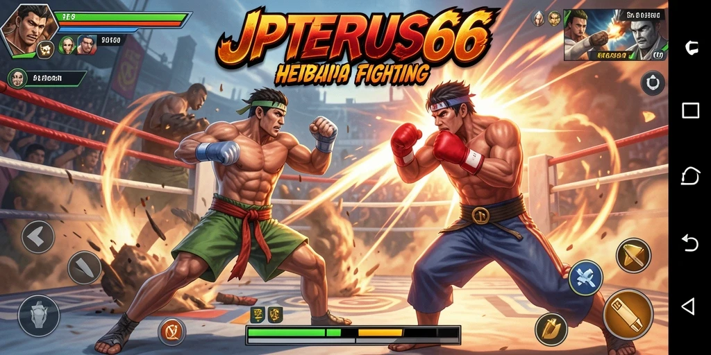 Tangkapan layar gameplay JPTERUS66 menunjukkan karakter dalam pertarungan mendebarkan.