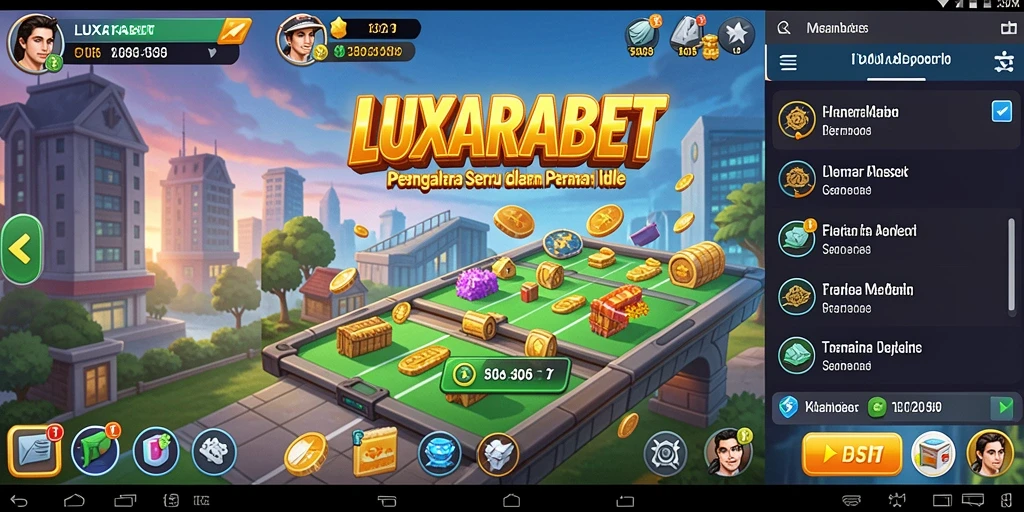 Tampilan menarik dari gameplay Idle LUXARABET yang penuh warna.