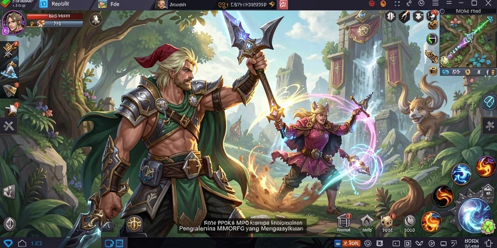 Tampilan screenshot RPOK yang menampilkan pertempuran seru di dunia MMORPG.
